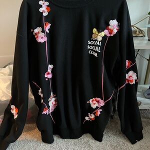 Social Social Club Black Floral Sweatshirt